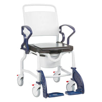 TR Equipment Rebotec Frankfurt Height Adjustable Mobile Shower Commode Chair - Ergonomic Institutional Hygiene Transfer System