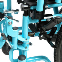 Proactive Medical Blaze Pediatric Wheelchair with Height-Adjustable Push Handles and Cushion Support