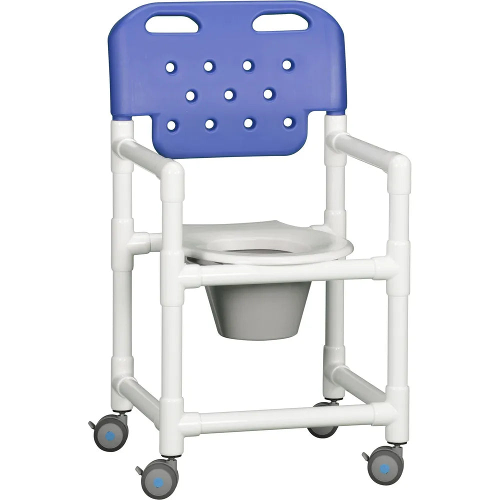 IPU 16" Slant Seat Shower Commode Chair | Molded Backrest and 300 lb Capacity