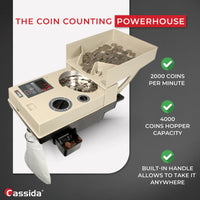 Cassida C500 Compact & Portable Coin Counter/Off-Sorter - Tan/Black