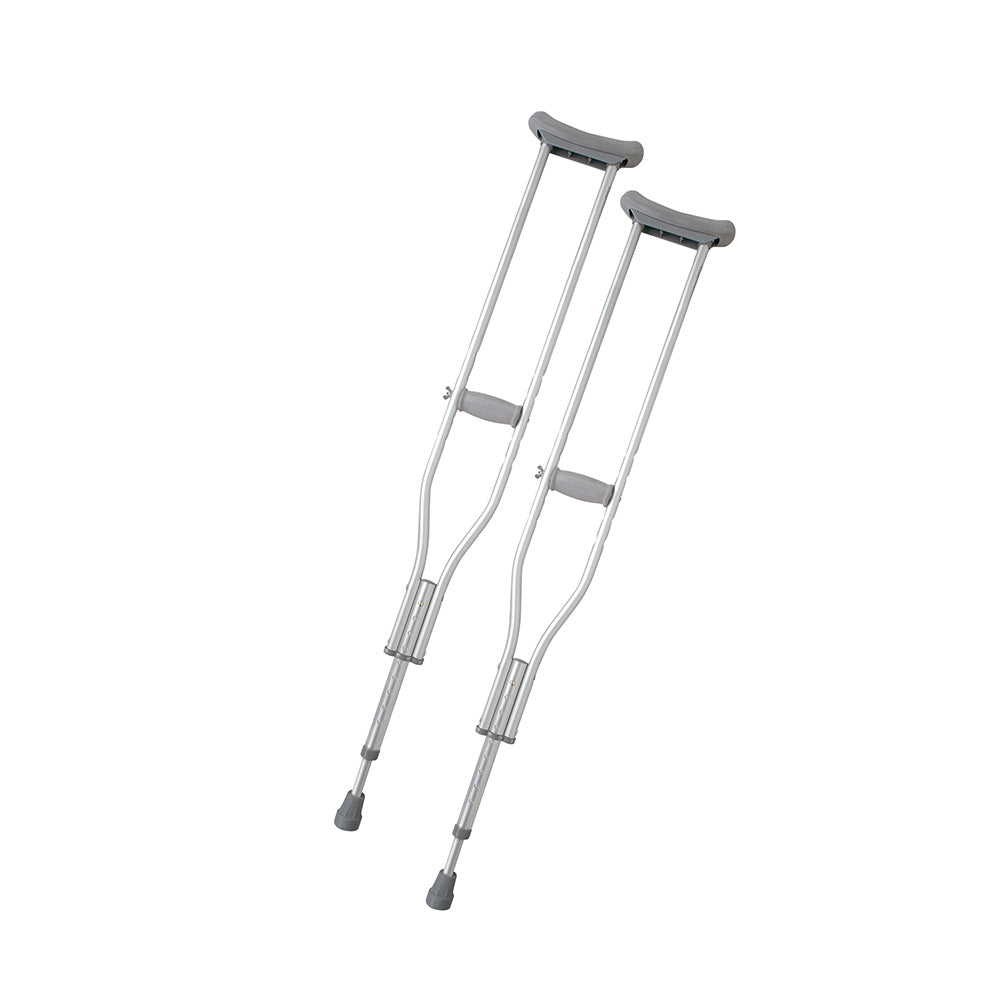 Rhythm Healthcare Adult Standard Aluminum Crutches – Double-Extruded Structural Support with Tool-Free Push-Pin Height Adjustments