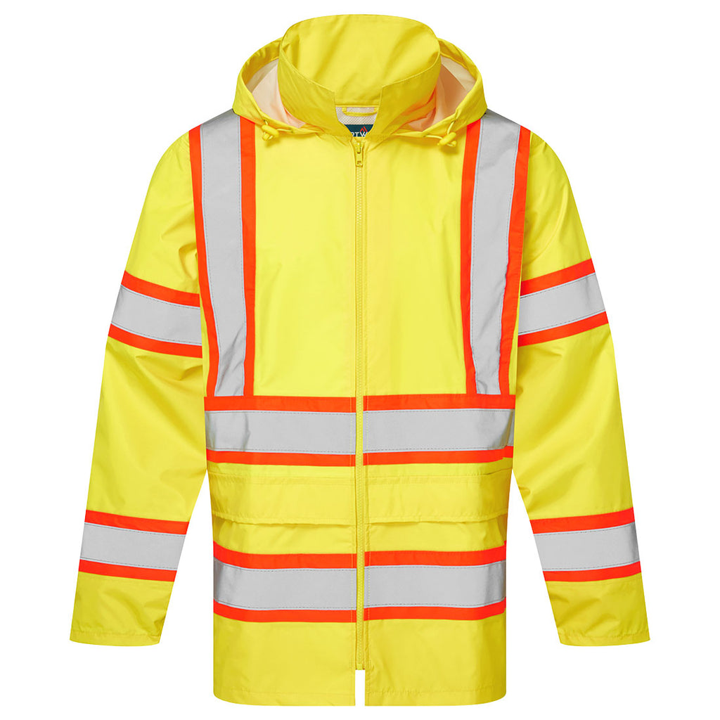 Portwest CA400 Hi-Vis X Back Contrast Tape Rain Jacket