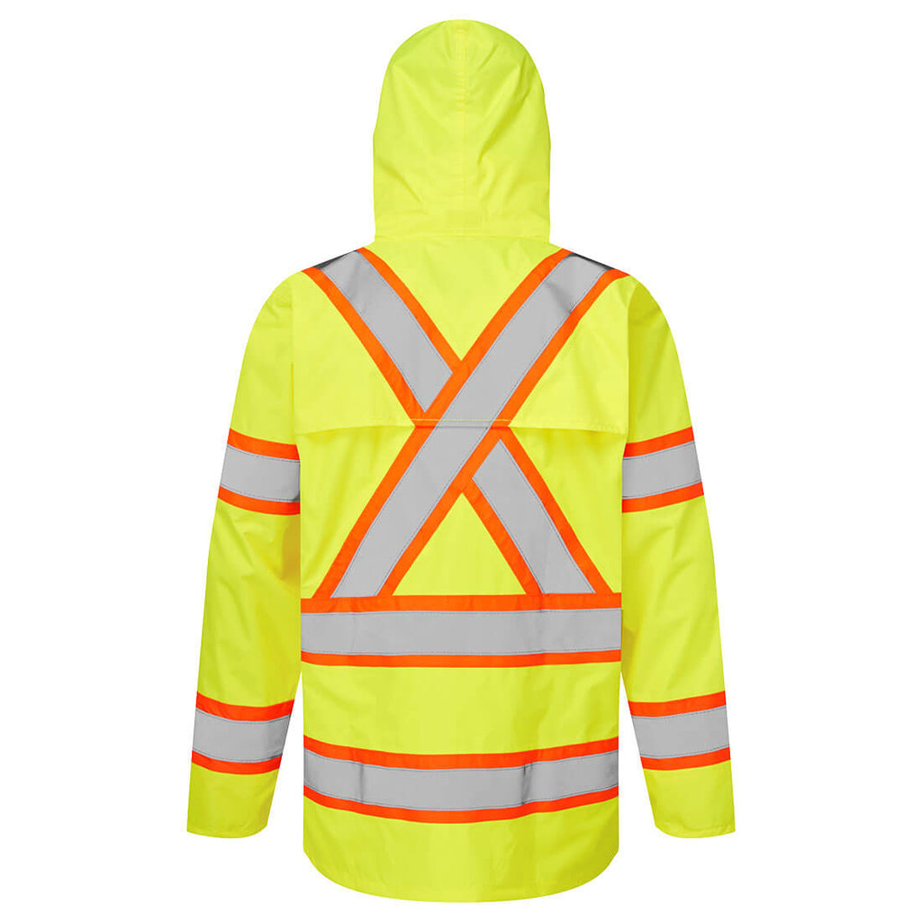 Portwest CA400 Hi-Vis X Back Contrast Tape Rain Jacket