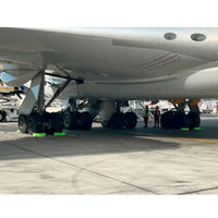 Checkers 24" Single SafeRay™ Hi-Viz Aircraft Wheel Chock with Cable Handle and Urethane Grip