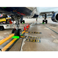 Checkers 24" Single SafeRay™ Hi-Viz Aircraft Wheel Chock with Cable Handle and Urethane Grip