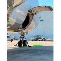 Checkers 24" Single SafeRay™ Hi-Viz Aircraft Wheel Chock with Cable Handle and Urethane Grip