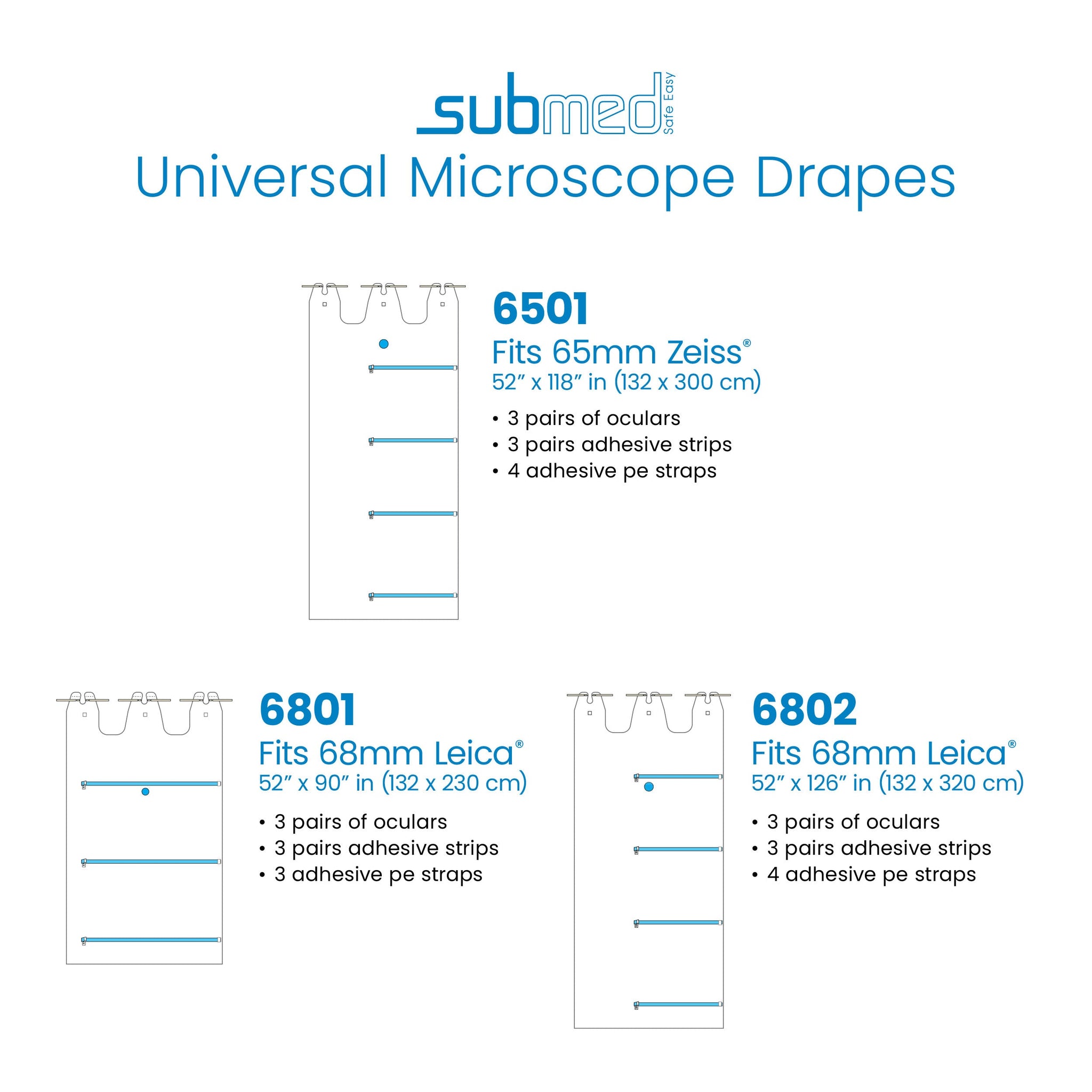 Smart Drape Microscope SUBMED Sterile Universal Microscope Drapes