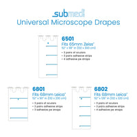 SUBMED Sterile Universal Microscope Drapes, for Zeiss, Leica Microscopes (10/case)