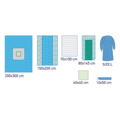 SUBMED Cesarean Surgery Drape and Gown Set