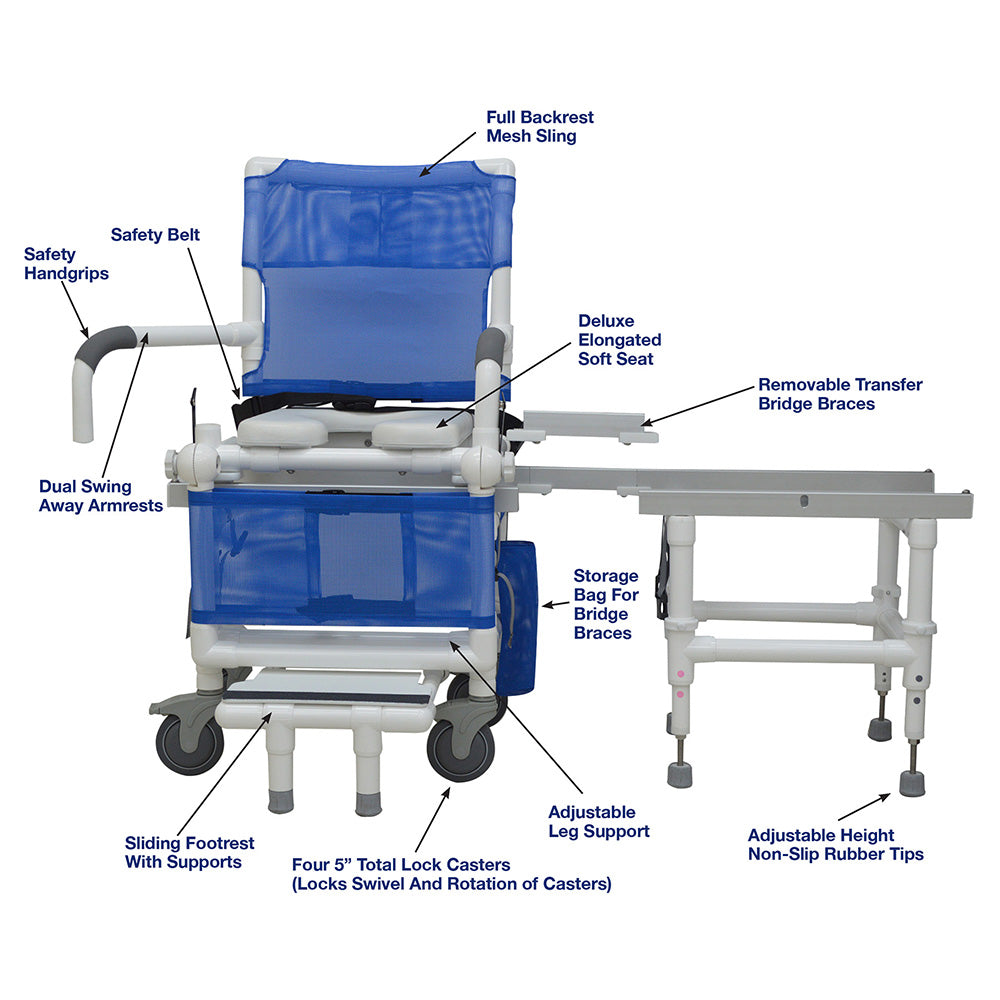 MJM International D118-5 Deluxe All Purpose Dual Shower Chair/transfer Bench
