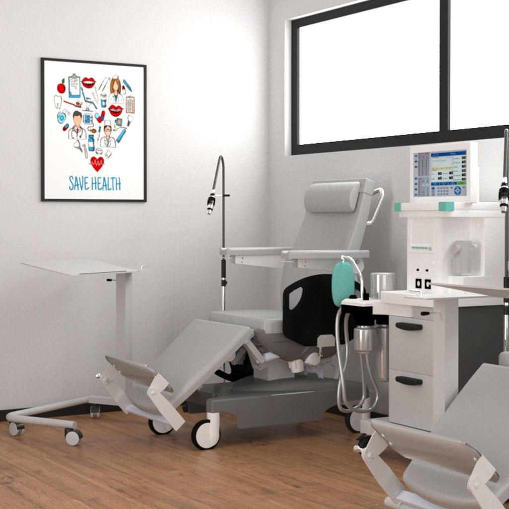 Nitrocare VITALIS 912 Motorized Dialysis and Chemotherapy Chair with Trendelenburg and Bariatric Rating