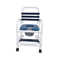 Mor-Medical 22" Deluxe New Era Patented Infection Control Shower Chair with Open Front Removable Soft Seat & Soft Touch Slideout Footrest, NO Commode Pail