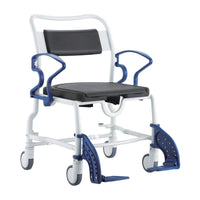 TR Equipment Rebotec Dallas Bariatric Mobile Shower Commode Chair - High-Capacity Institutional Hygiene Transfer System