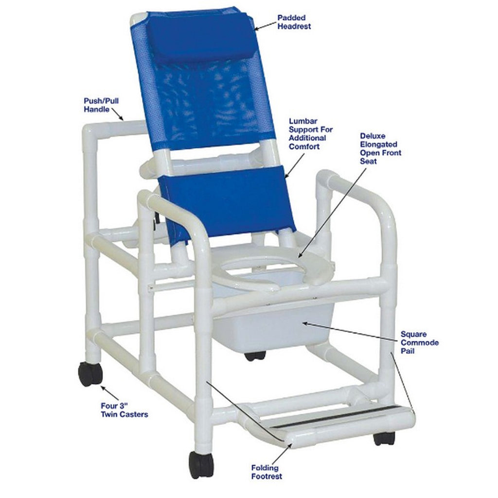 MJM 20" Echo Reclining Shower Chair, 250 lb Capacity