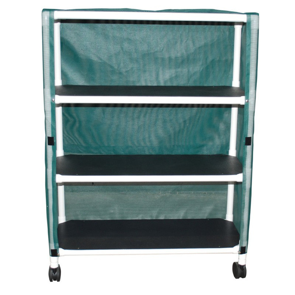 MJM Echo 3-Shelf 20" x 45" Linen Cart with Mesh or Vinyl Cover