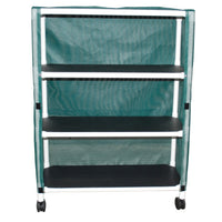 MJM Echo 3-Shelf 20" x 45" Linen Cart with Mesh or Vinyl Cover