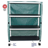 MJM Echo 3-Shelf 20" x 45" Linen Cart with Mesh or Vinyl Cover