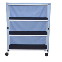 MJM Echo 20" x 50" Jumbo 3-Shelf Linen Cart, 150 lb Capacity