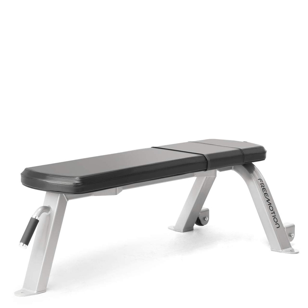 Freemotion EPIC Flat Bench – Heavy-Duty Free Weight Station with Tripod Base and Transport Wheels