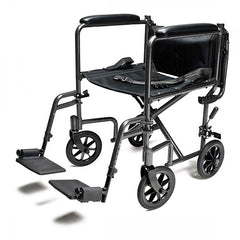 Graham Field 19" Steel Transport Chair Silver Vein