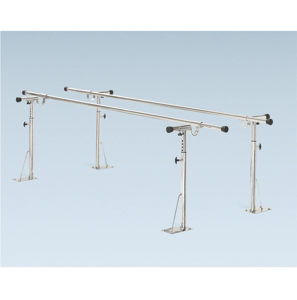 Deluxe Height and Width Adjustable Floor Mount Parallel Bars 14 ft – Rehabilitation and Physical Therapy Gait Training