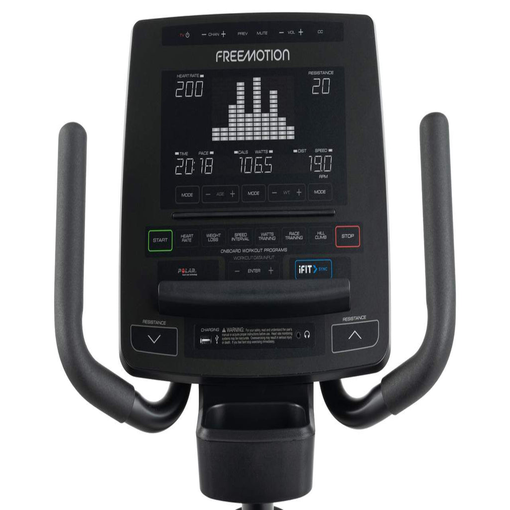 Freemotion r10.9b Recumbent Bike LED iFit Sync Self-Powered — Smart Commercial Step-Thru Stationary Bike