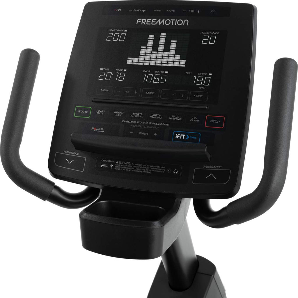 Freemotion r10.9b Recumbent Bike LED iFit Sync Self-Powered — Smart Commercial Step-Thru Stationary Bike