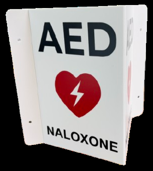 Cubix Safety Flex3DWS-AED-NLX Transforming AED and Naloxone Combination Wall Sign