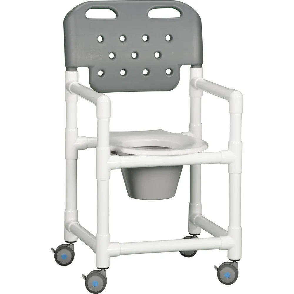 IPU 16" Slant Seat Shower Commode Chair | Molded Backrest and 300 lb Capacity