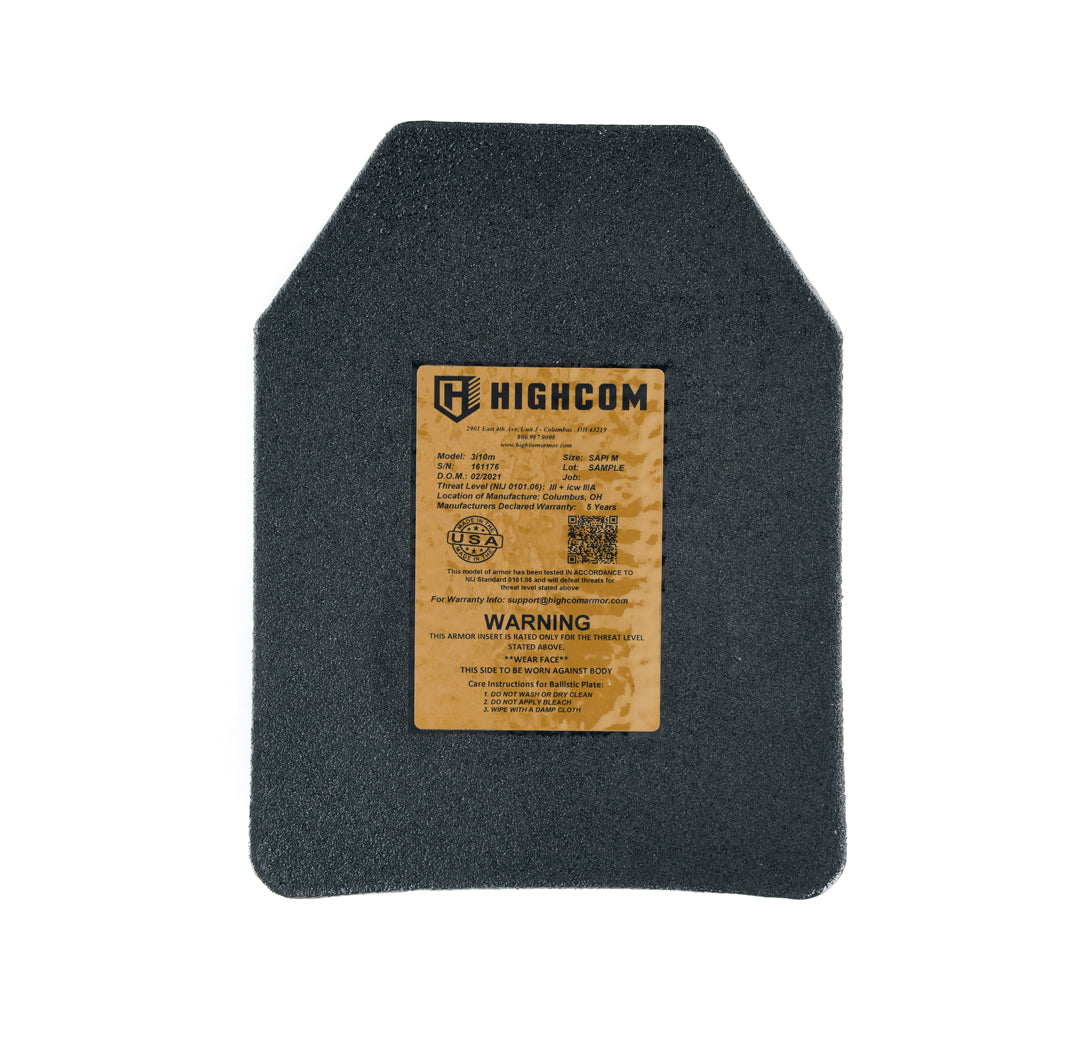 HighCom Guardian 3I10M Level III+ Multi-Curve Ultra-Lightweight PE Armor Plate – High-Mobility Special Threat Defense