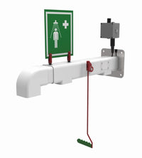 Justrite H2GS-1H Wall Mount, Freeze Protected Hughes Drench Shower, Stainless Steel Pipe, 120V