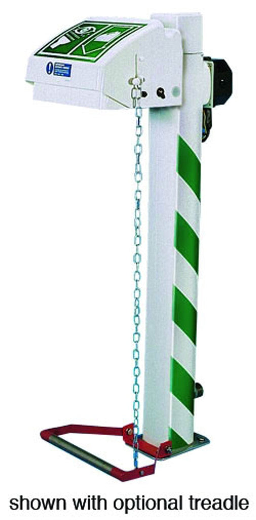 Justrite H45GP-2H Pedestal Mount, Closed ABS Bowl, Hughes Eye/Face Wash, Freeze Protected, Galvanized Pipe, 240V C1D2 Safety Showers