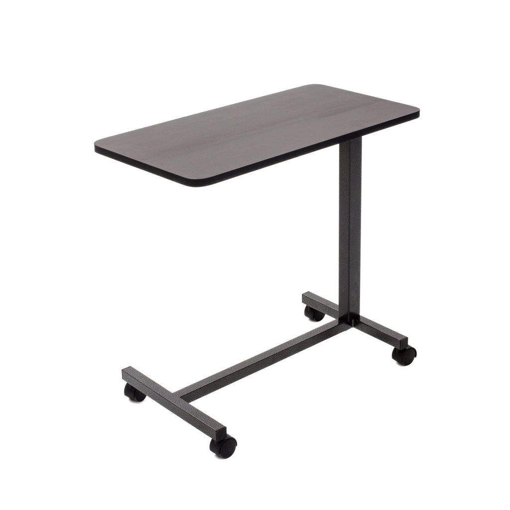 Rhythm Healthcare Deluxe Overbed Table – Height-Adjustable Mobile Surface for Enhanced Bedside Facility Care
