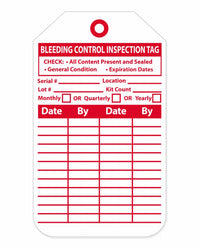 Cubix Safety Bleeding Control Inspection Documentation Tag