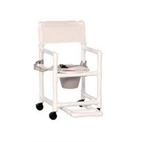 IPU 17" Standard Shower Commode Chair | 300 lbs. Capacity with Rust-Proof PVC Frame