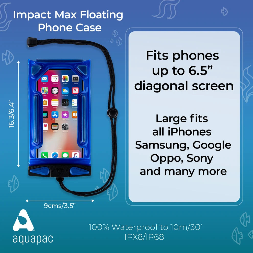 Aquapac Impact Max Floating Phone Case — Heavy-Duty IPX8 Submersible Case with Enhanced Shock Protection