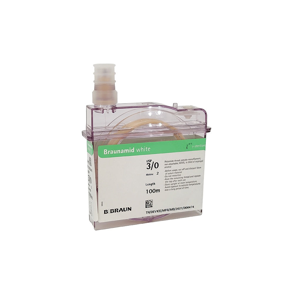 Jorgensen Labs Braunamid Cassette 3-0 Non-Absorbable Suture 100m