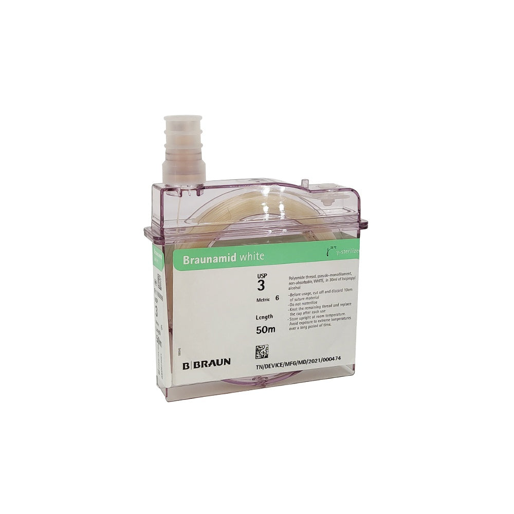 Jorgensen Labs Braunamid Cassette 3 Non-Absorbable Pseudo-Monofilament Suture