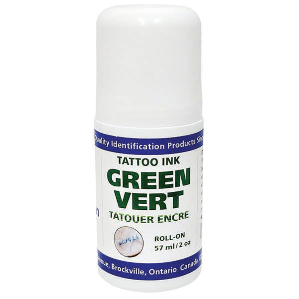 Jorgensen Labs J0276RG Small Animal Tattoo Kit, Needles & Ink, 2oz Roll-On Bottle Green Tattoo Ink