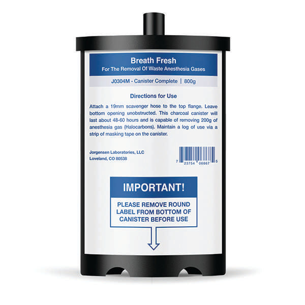 Jorgensen Labs J0304M Breath Fresh Anesthesia Gas Filter & Accessories, Breath Fresh Canister 800g