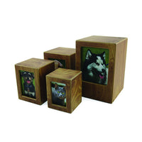 Jorgensen Labs Birch Finish MDF Photo Box Urn – A Timeless Memorial for Your Beloved Companion