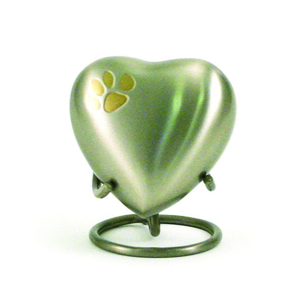 Jorgensen Labs J0316PPPH Pawprint Classic Pewter Heart Keepsake