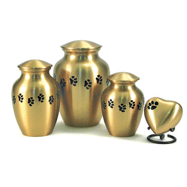 Jorgensen Labs J0316PPXS Paw Print Classic Brass Urns