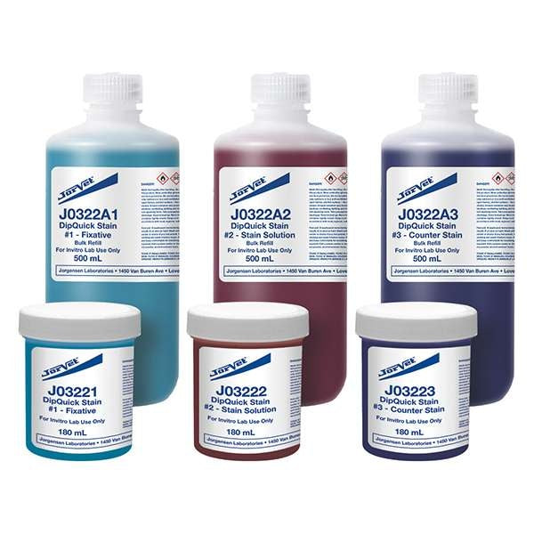 Jorgensen Labs Dip Quick 3 Stain Gallon Size - Rapid Differential Hematology Stain