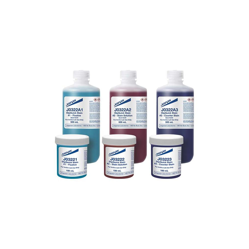 Jorgensen Labs Dip Quick Stain Kit for Rapid Cytology and Blood Smear Analysis