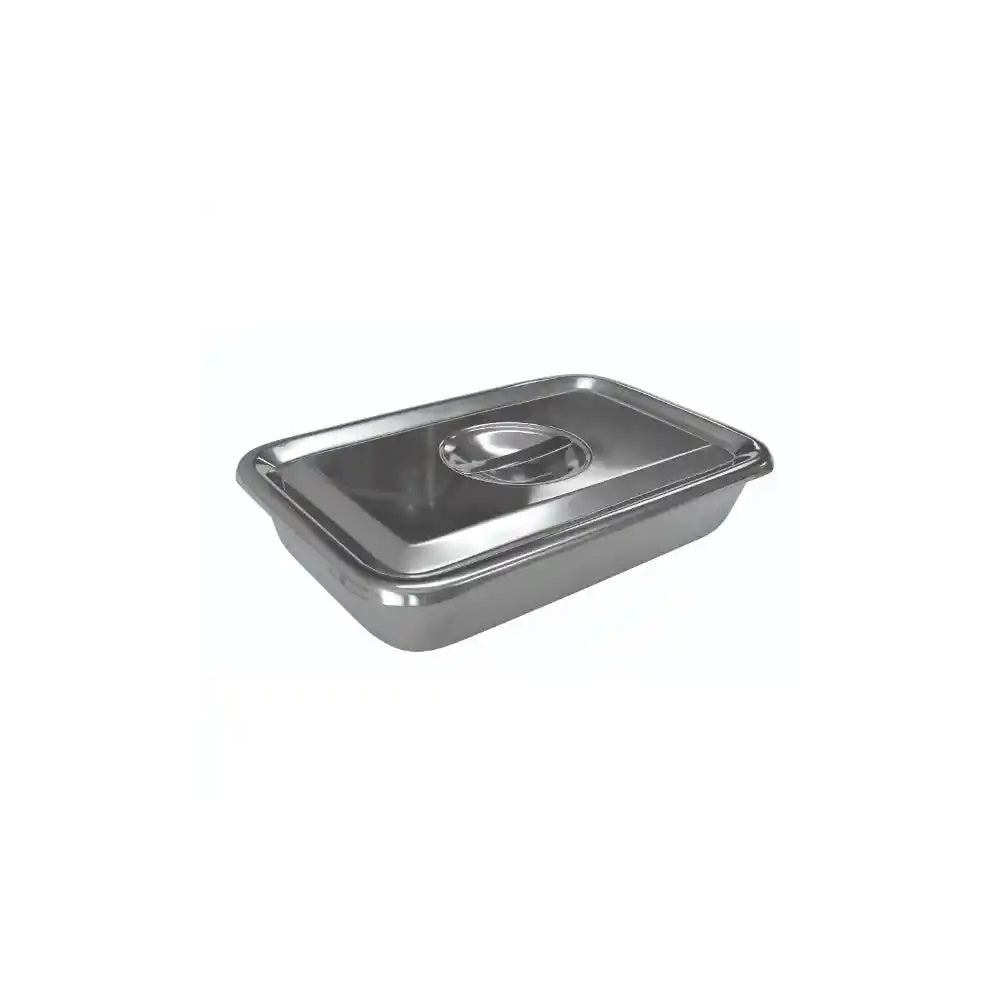 Jorgensen Labs Stainless Steel Instrument Tray with Recessed Handle Lid (10-1/4" x 6-3/4")