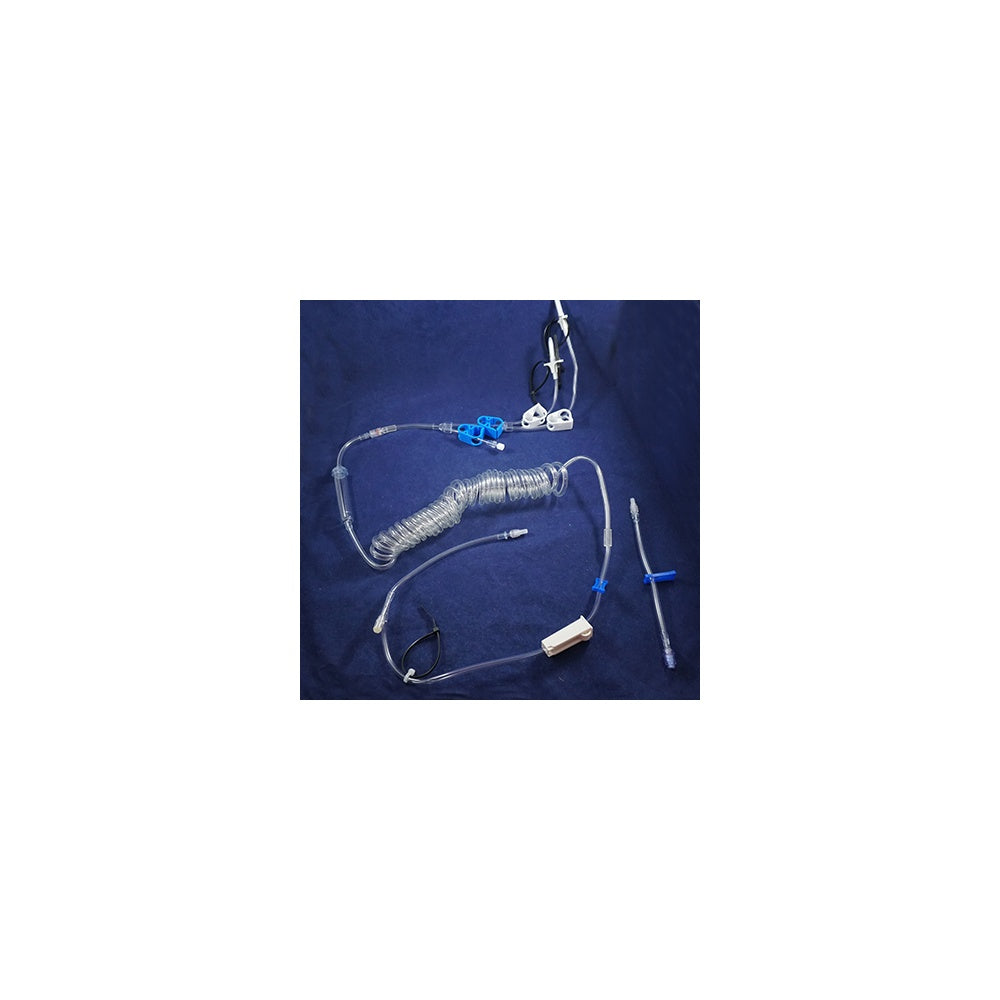 Jorgensen Labs Large Bore IV Administration Set with Coiled Tubing for High-Flow Mobility