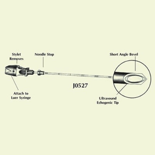 Jorgensen Labs J0527 Chiba Style Biopsy Needle 18G x 9cm for Aspiration Biopsy