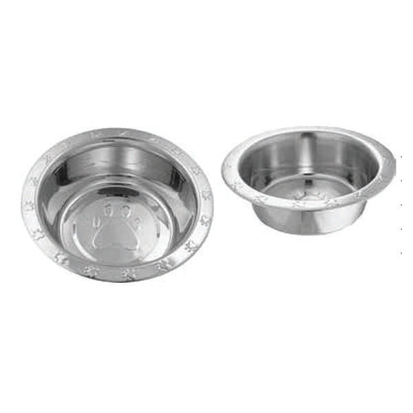 Jorgensen Labs J0802R Economy Feeding Bowl 96oz Paw Embossed
