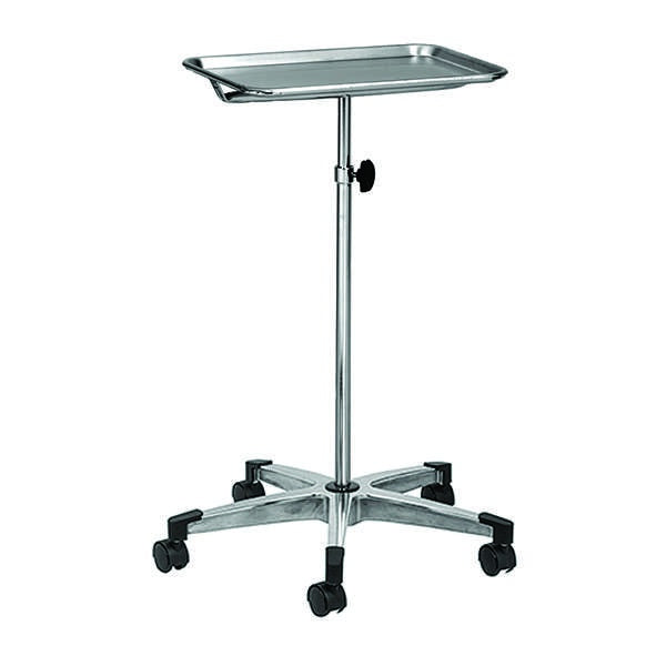 Jorgensen Labs Single Post Mayo Stand - Adjustable Surgical Instrument Tray